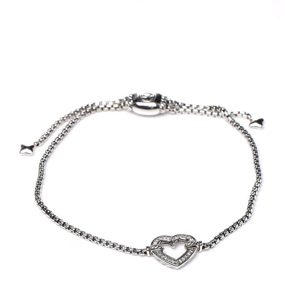 David Yurman Sterling Silver Diamond Valentine Hearts Bracelet 1 of 5