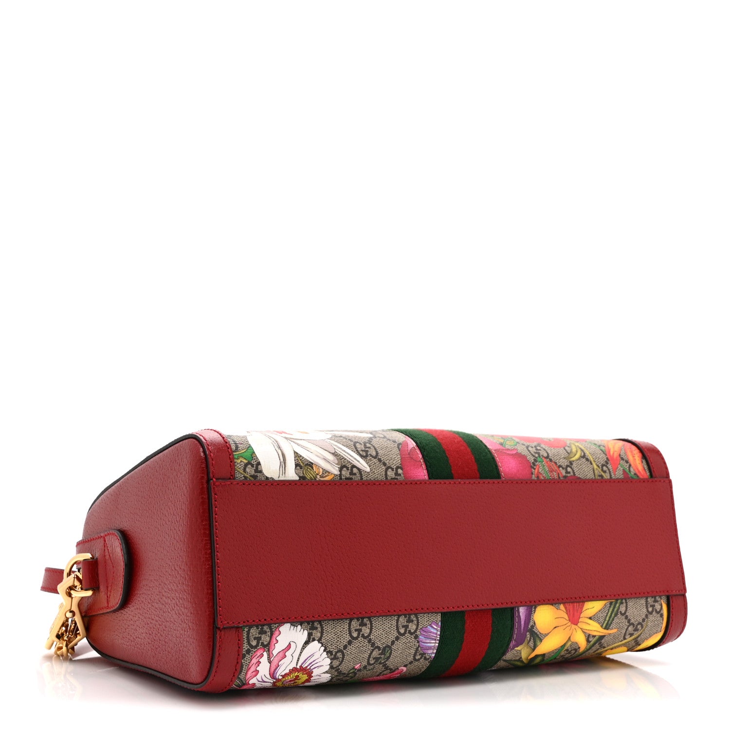 Gucci GG Supreme Monogram Flora Web Medium Ophidia Boston Red 4 of 12