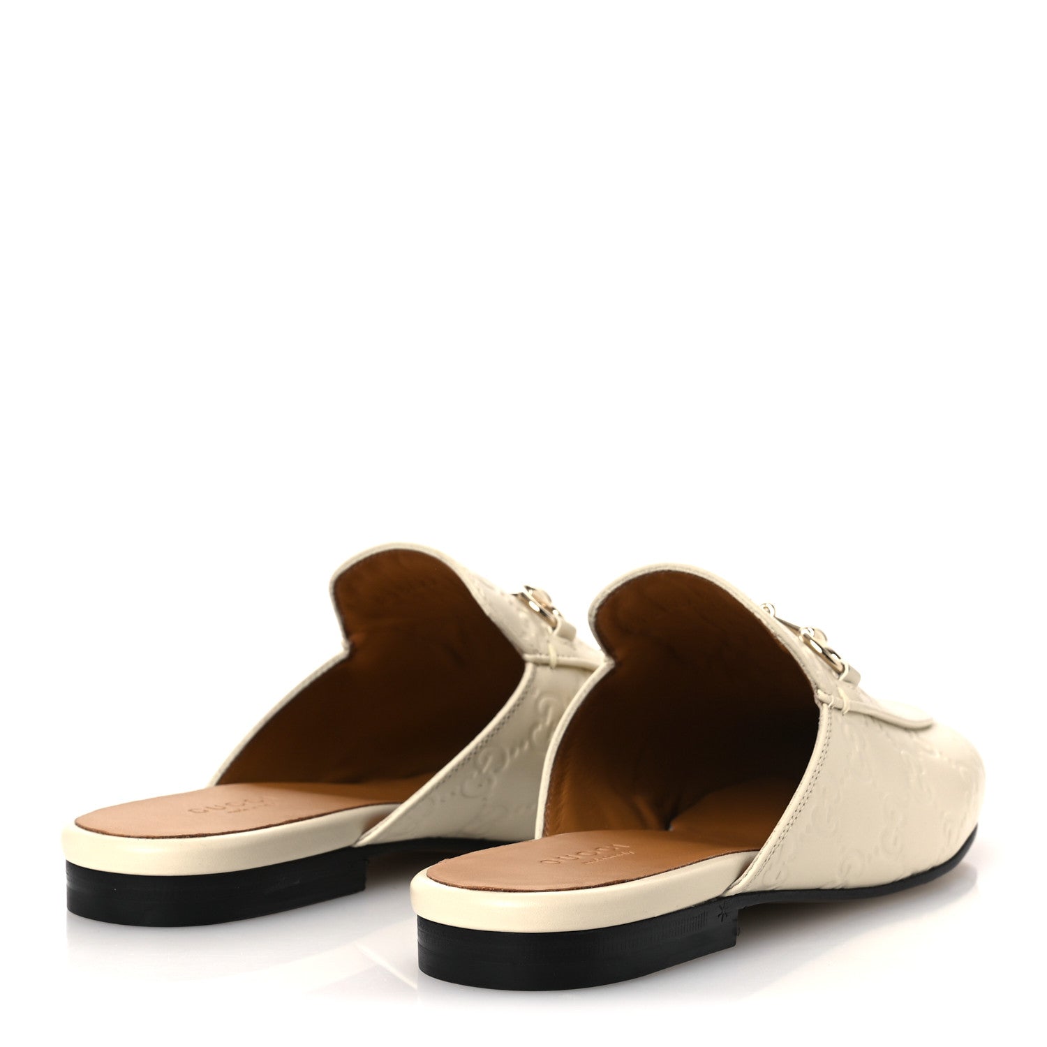 Gucci Glamour Calfskin Guccissima Womens Princetown Slippers 37 New Ivoire 5 of 11