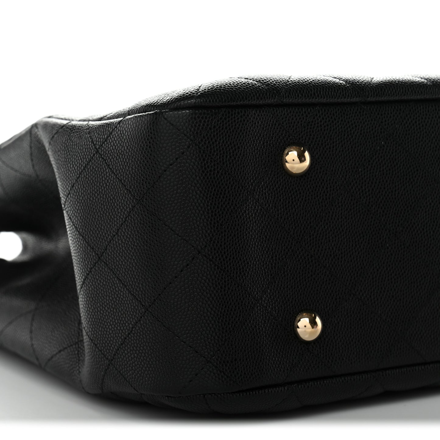 Caviar Quilted Large CC Shopping Tote Black