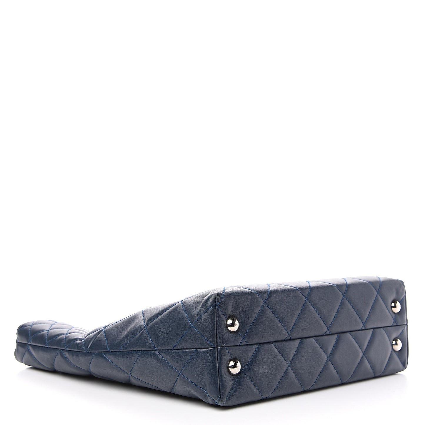 Calfskin Quilted In The Business North South Tote Blue