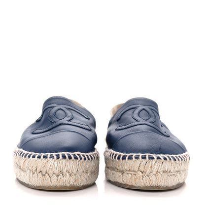 Chanel Lambskin CC Espadrilles 36 Dark Navy 2 of 10