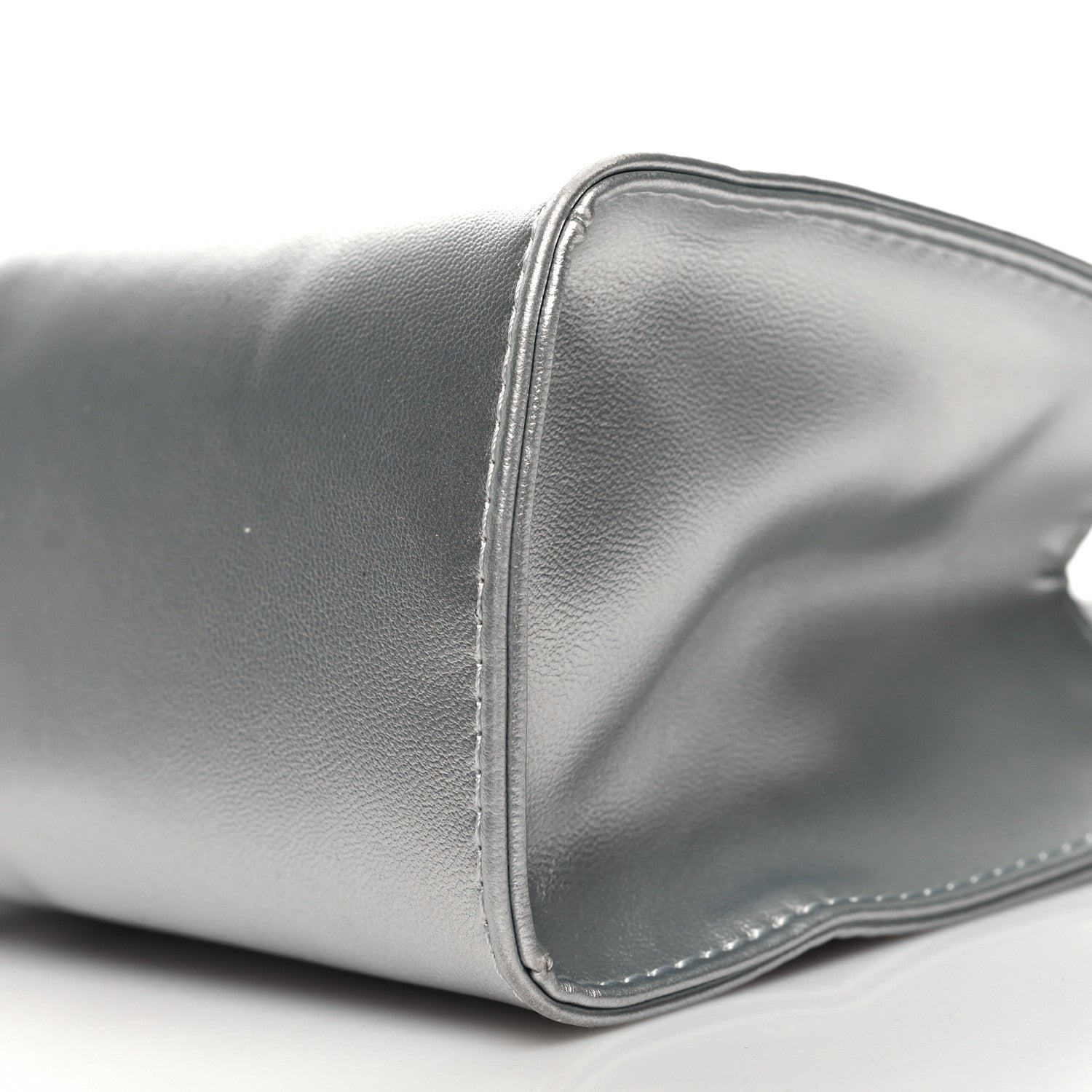 Telfar Metallic Vegan Leather Small Shopping Bag Silver 10 of 11
