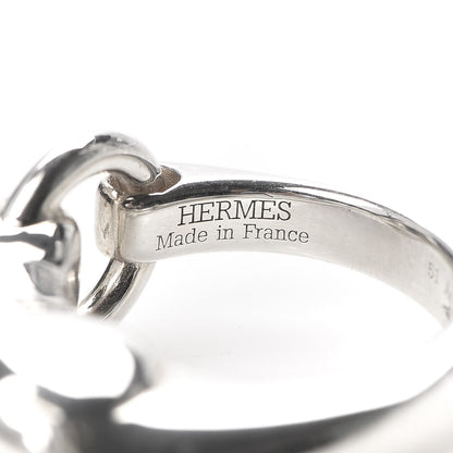 Hermes Sterling Silver PM Galop Ring 51 5.75 5 of 7