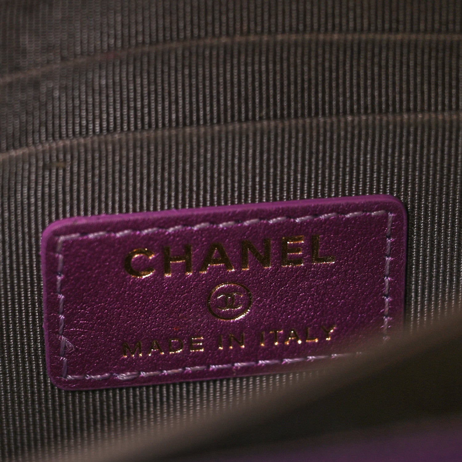 Chanel Iridescent Lambskin Quilted Mini Wallet On Chain WOC Purple 6 of 10