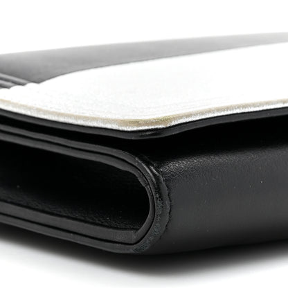 Chanel Metallic Goatskin Boy Wallet On Removable Chain WOC Black Silver 12 of 19
