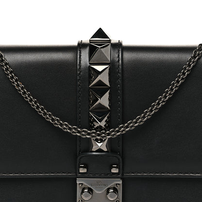Valentino Garavani Vitello Medium Glam Lock Rockstud Flap Black 7 of 9