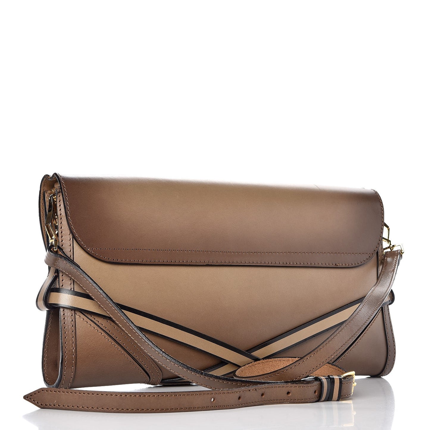 Bridle Calfskin Katherine Crossbody Clutch Beige