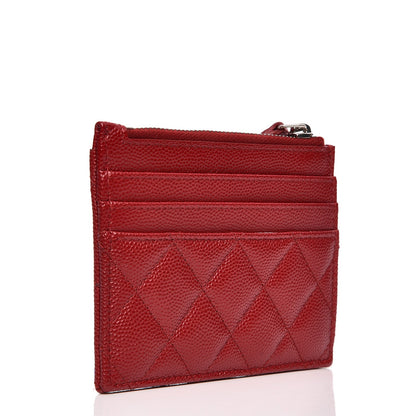 Chanel Caviar Quilted Card Holder Dark Red 3 of 8