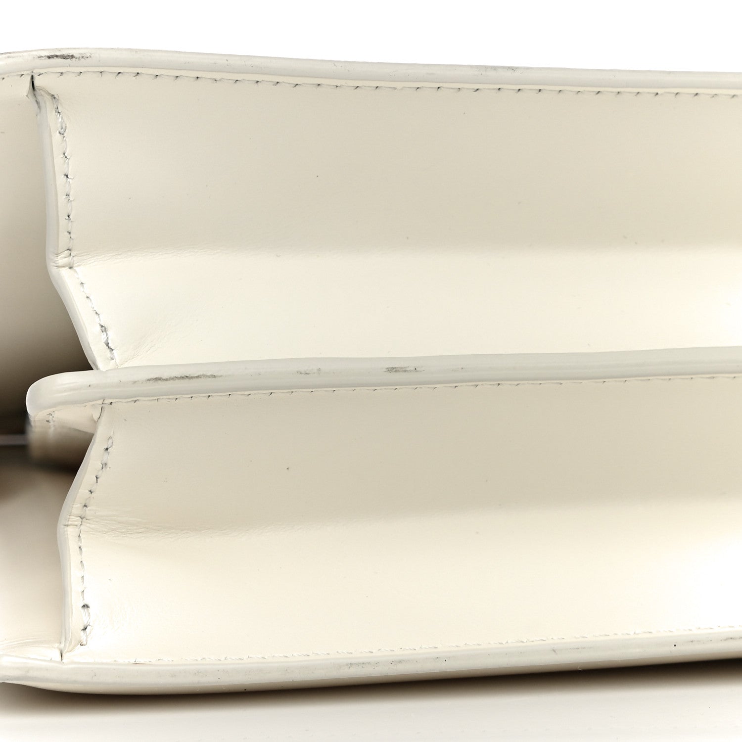 Celine Patina Box Calfskin Medium Clasp Bag White 10 of 10