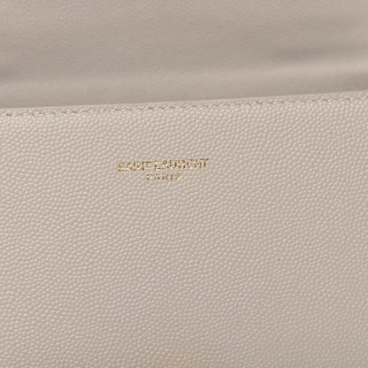 Saint Laurent Grain de Poudre Mini Classic Monogram Cassandra Top Handle Crema Soft Rouge Legion 7 of 11