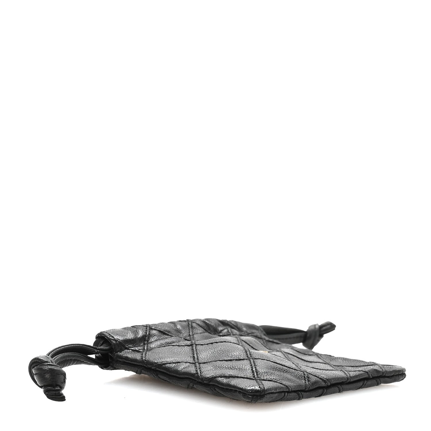 Chanel Calfskin Quilted Drawstring Pouch Black 4 of 8