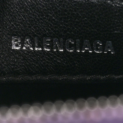 Balenciaga Shiny Calfskin Logo Crocodile Embossed XXS Ville Top Handle Bag Lilac White 6 of 10