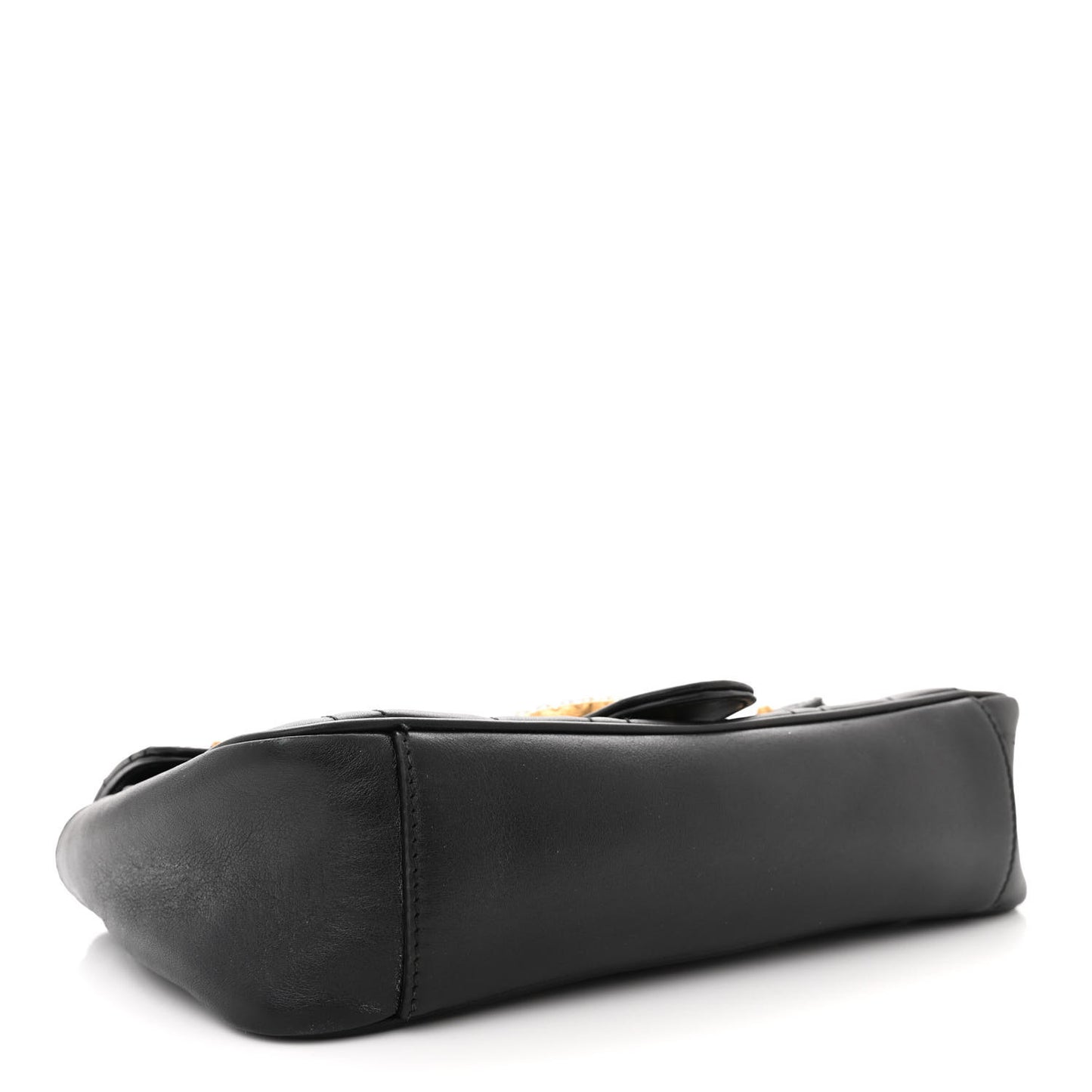 Calfskin Matelasse Studded Small Pearly GG Marmont Shoulder Bag Black