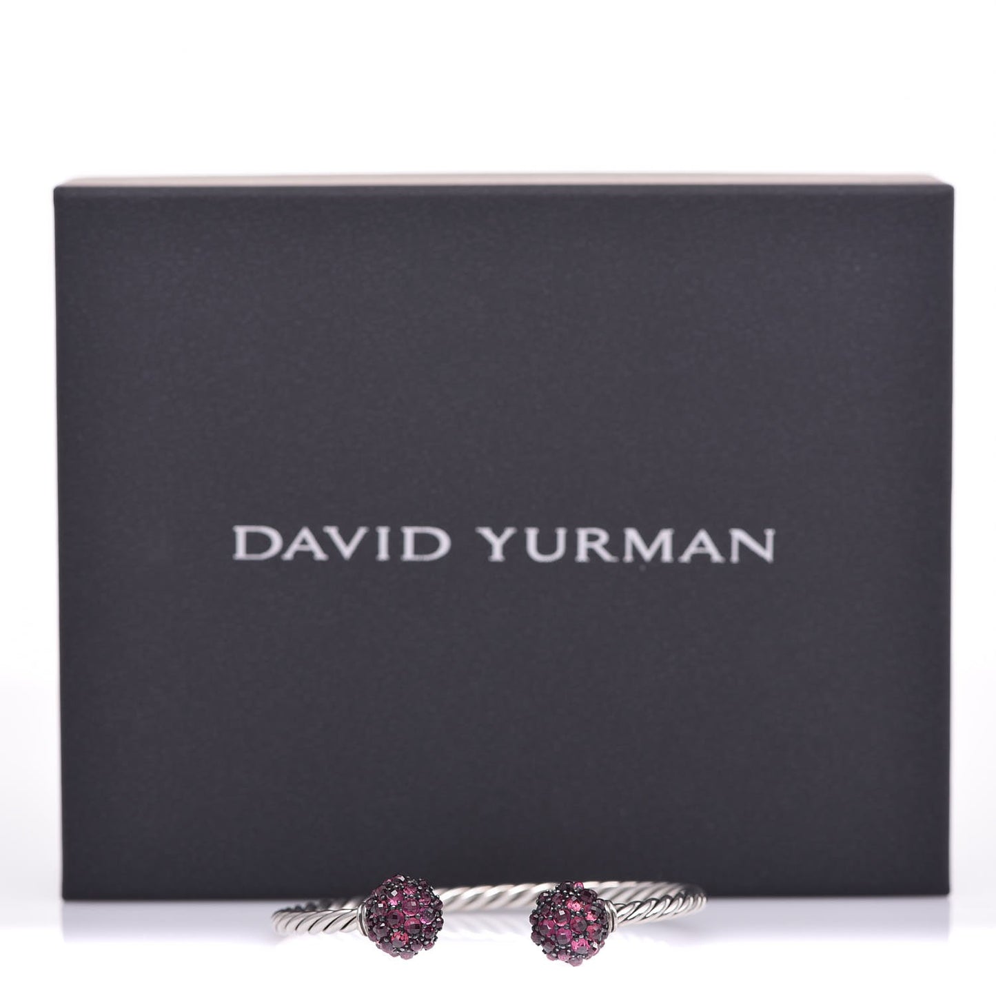 Sterling Silver Garnet Berries Cable Bracelet