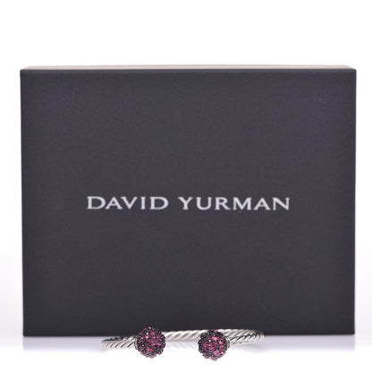David Yurman Sterling Silver Garnet Berries Cable Bracelet 5 of 5