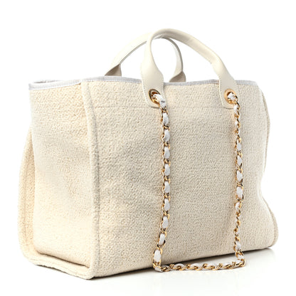 Chanel Lurex Boucle Medium Deauville Tote White 3 of 10