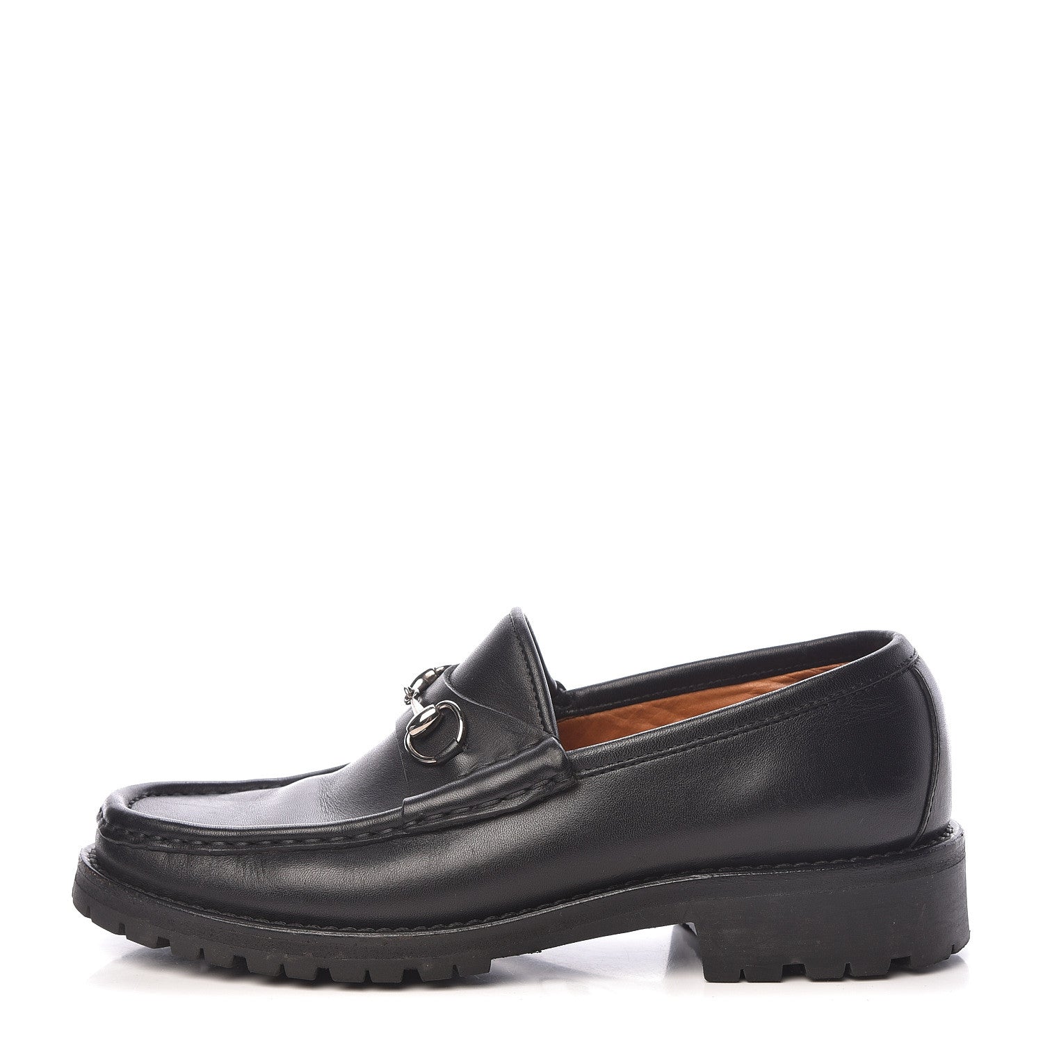 Gucci Laredo Calf Horsebit Lug Sole Loafers 6.5 Black 1 of 14