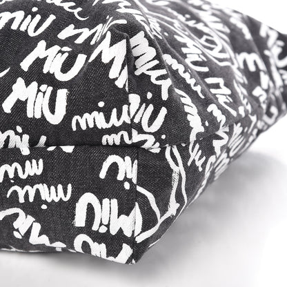 Miu Miu Denim Print Shopping Tote Black 11 of 11