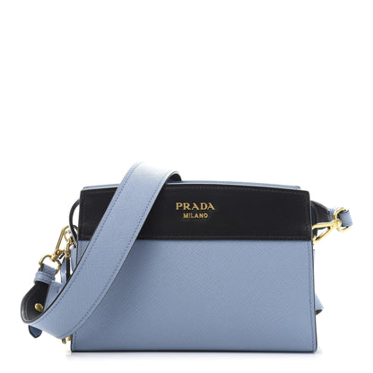 Prada Saffiano City Calfskin Esplanade Crossbody Bag Astrale Black 1 of 9