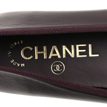 Chanel Lambskin Cap Toe CC Ballerina Flats 38 Dark Brown Black 7 of 10