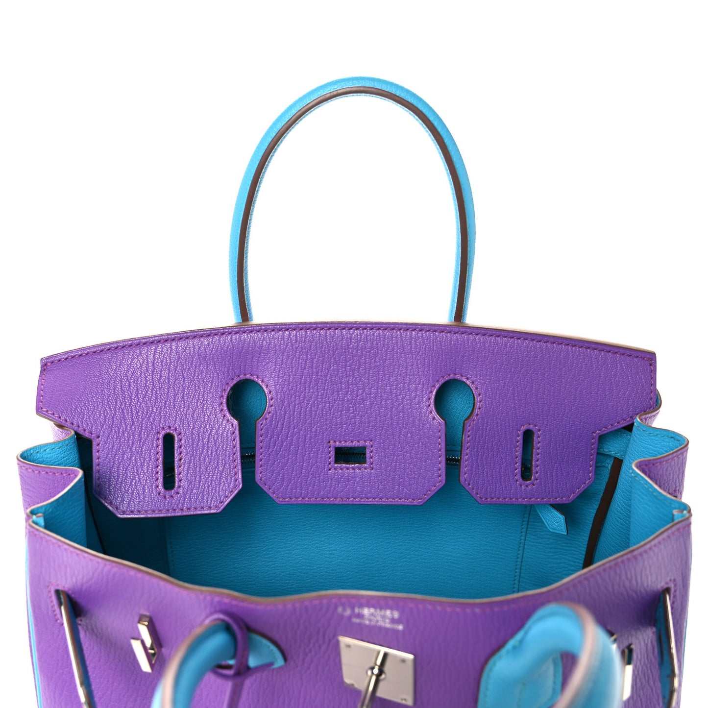 Chevre Horseshoe Birkin 30 Parme Bleu Aztec