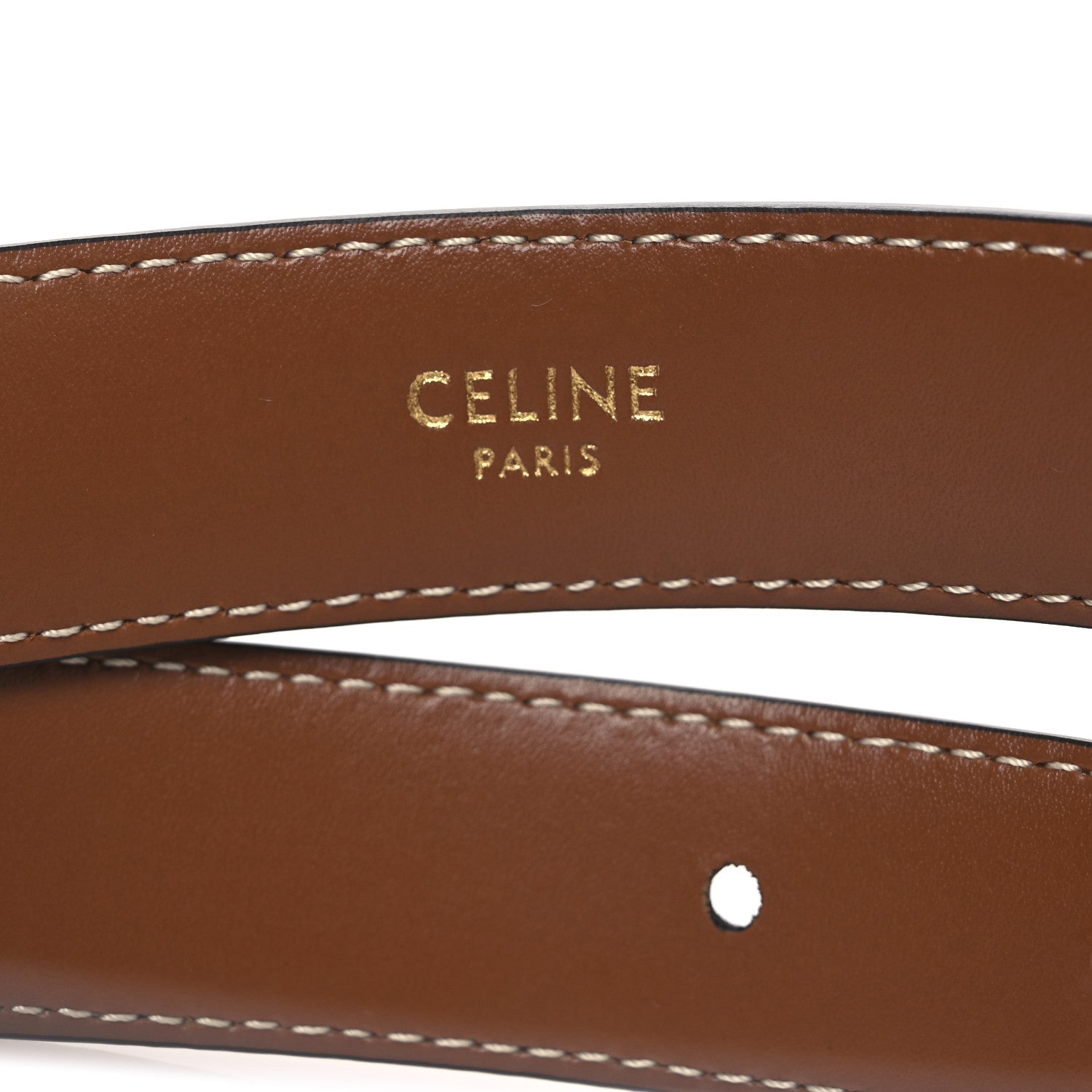 Celine Box Calfskin Medium 25mm Triomphe Belt 75 30 Tan 5 of 8