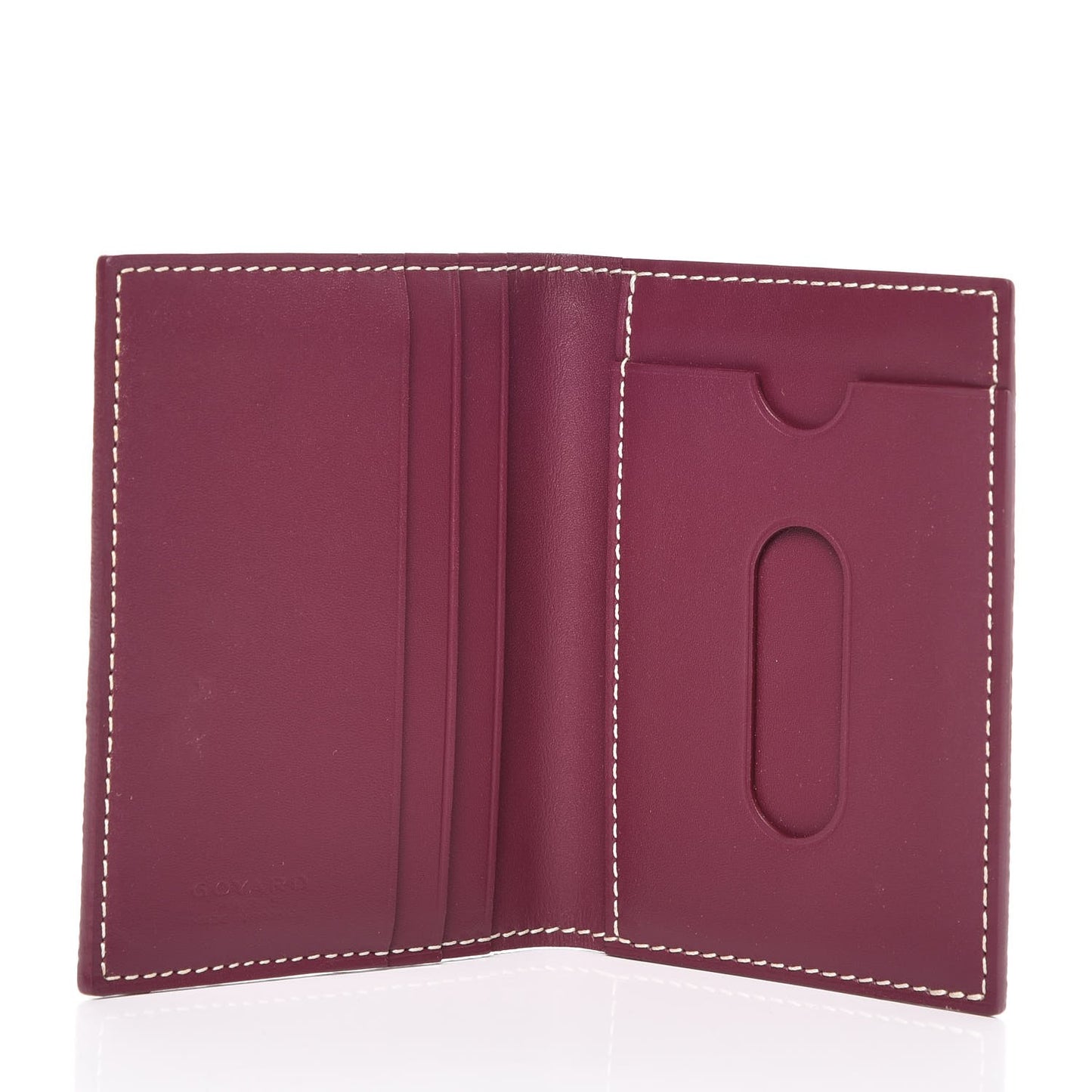 Chevron St. Marc Folding Card Case Burgundy