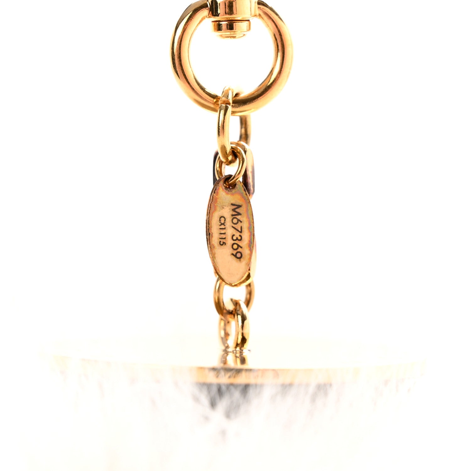 Louis Vuitton Fox Fur Fuzzy V Bag Charm White 4 of 6