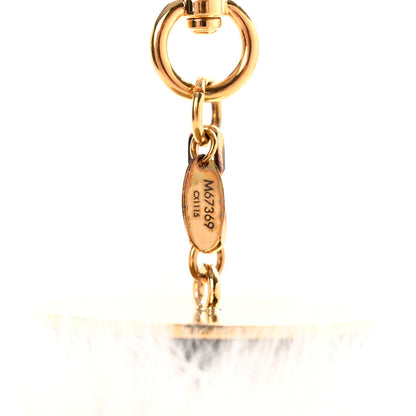 Louis Vuitton Fox Fur Fuzzy V Bag Charm White 4 of 6