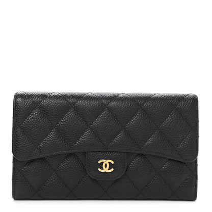 Chanel Caviar Quilted Large Flap Wallet Black 1 of 9