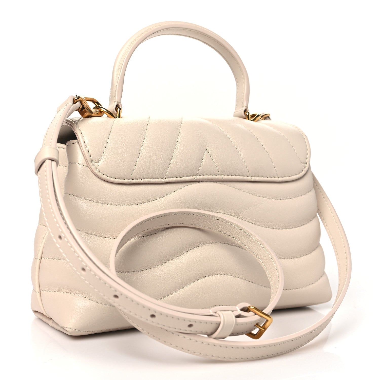 Louis Vuitton Calfskin Hold Me New Wave Ivory 3 of 10
