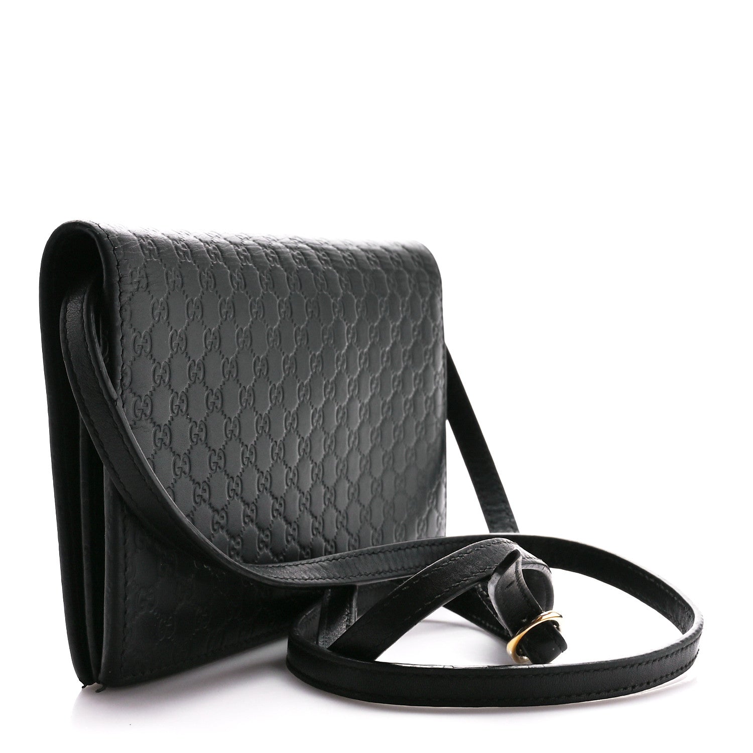 Gucci Microguccissima Crossbody Wallet Black 3 of 11