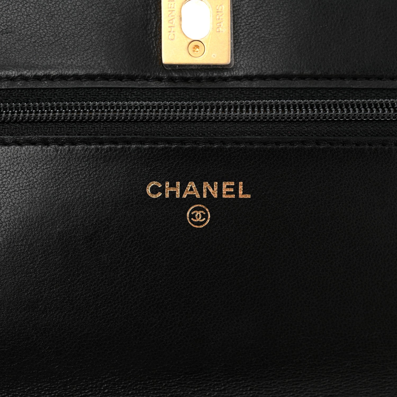 Chanel Lambskin Quilted CC Pearl Crush Wallet on Chain WOC Black 7 of 12