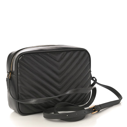 Saint Laurent Calfskin Matelasse Monogram Lou Camera Bag Grey Kaki 3 of 9