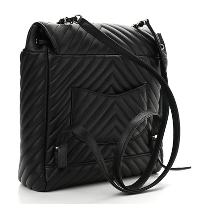 Chanel Calfskin Chevron Quilted Large Urban Spirit Backpack Black 3 of 10