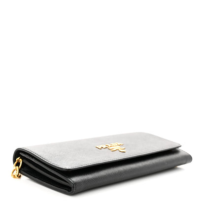 Prada Saffiano Lux Chain Wallet Black 4 of 12