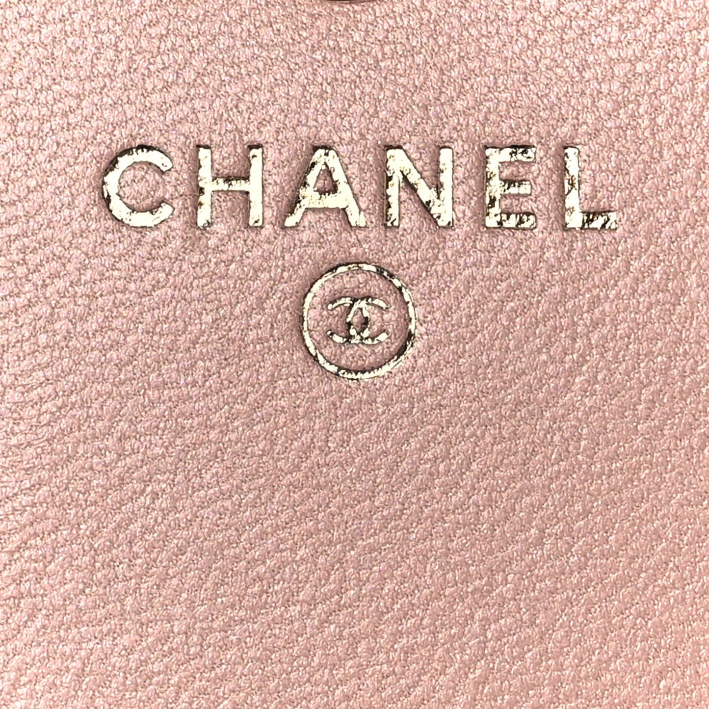 Iridescent Calfskin Quilted Boy Wallet on Removable Chain Light Pink