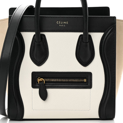 Celine Baby Grained Calfskin Nubuck Nano Tri-Color Luggage White Light Taupe 8 of 11