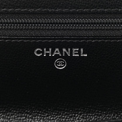 Chanel Grained Calfskin Quilted CC Box Wallet On Chain WOC Black 6 of 11