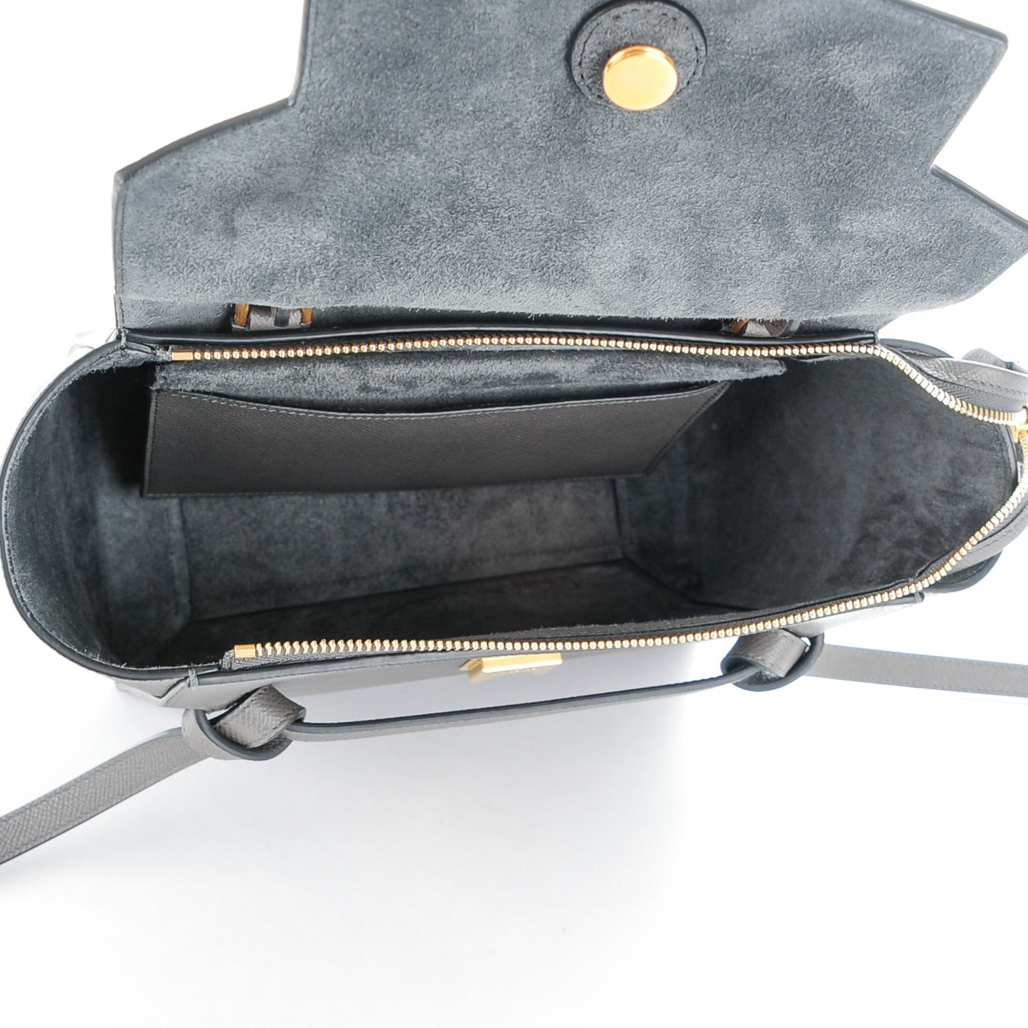 Grained Calfskin Micro Belt Bag Grey