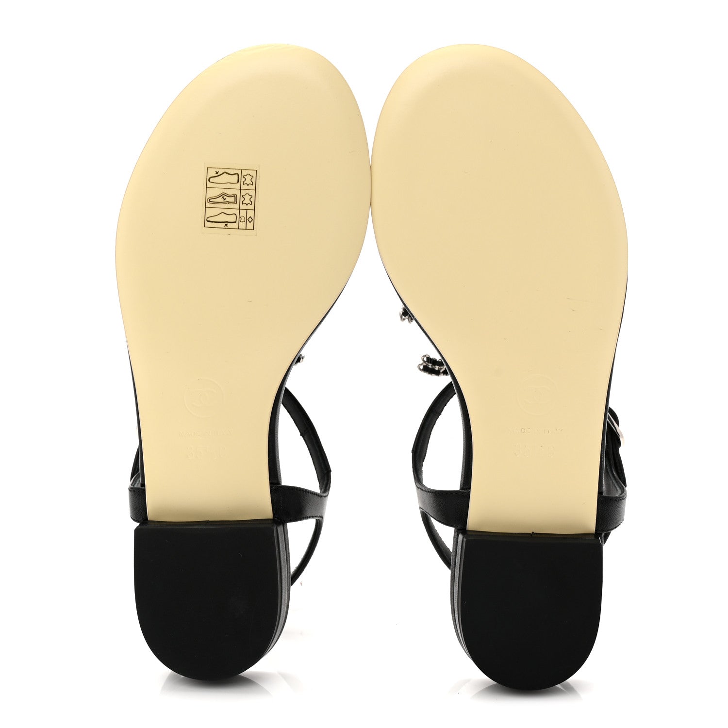 Chanel Lambskin CC Chain Thong Sandals 35.5 Black 6 of 10
