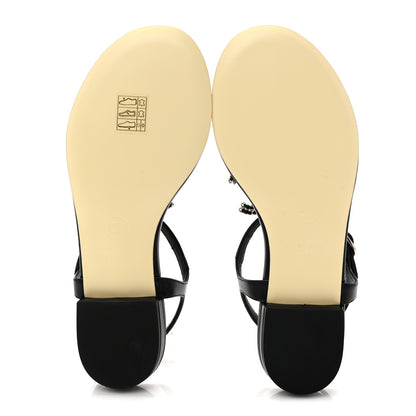 Chanel Lambskin CC Chain Thong Sandals 35.5 Black 6 of 10