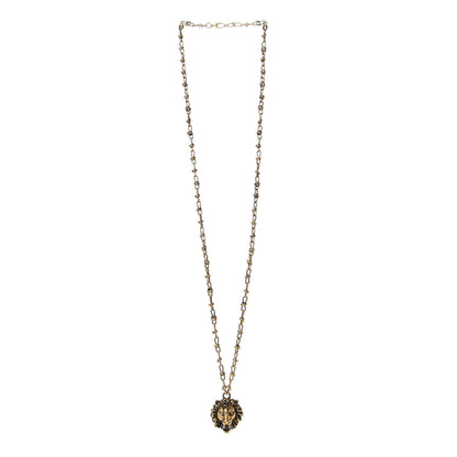 Gucci Metal Lion Head Necklace Gold 2 of 4