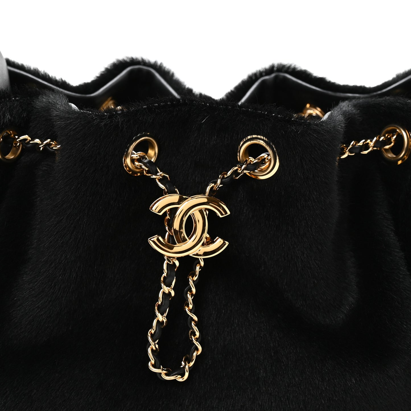 Pony Hair Mini Chanel 25 Handbag Black