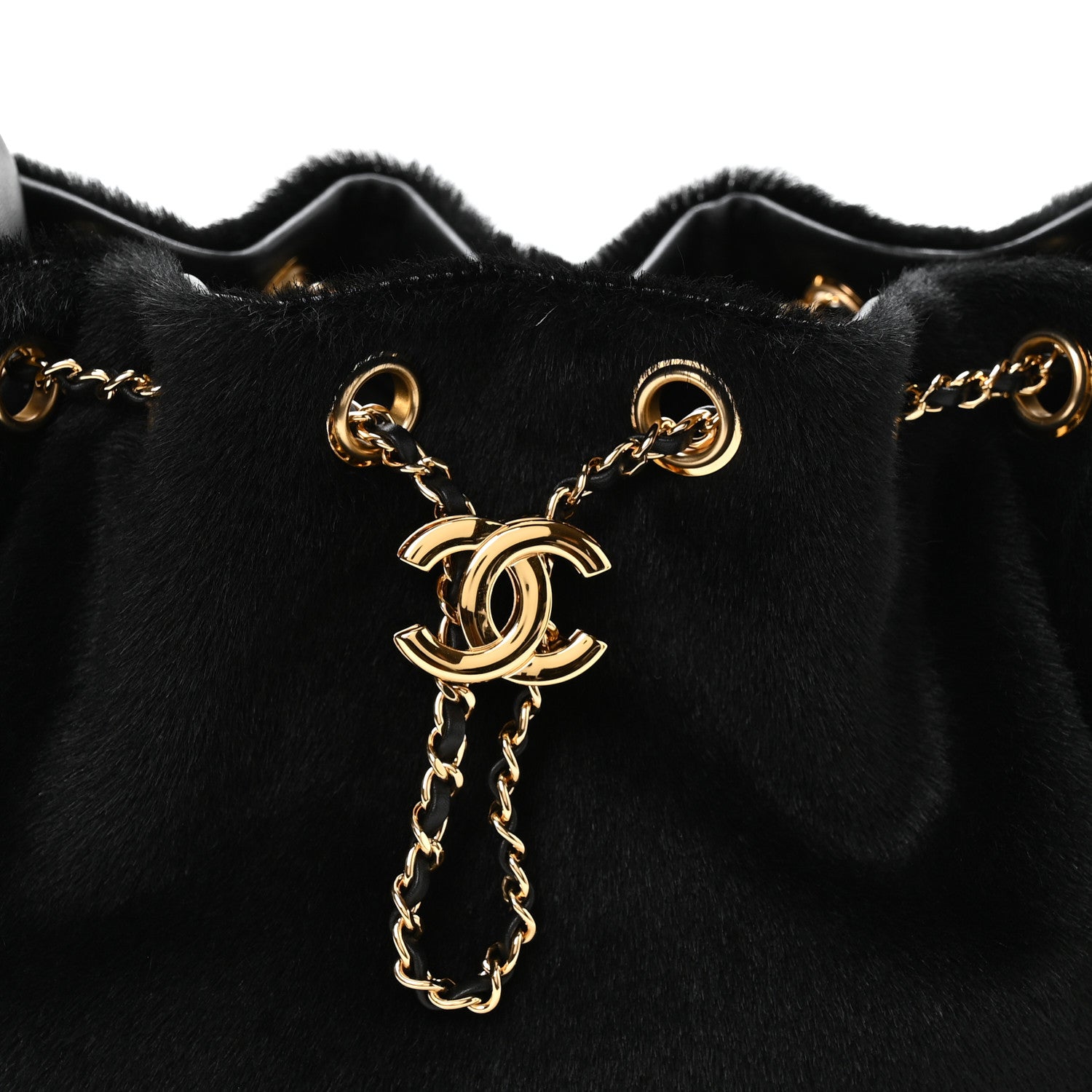 Chanel Pony Hair Mini Chanel 25 Handbag Black 8 of 11