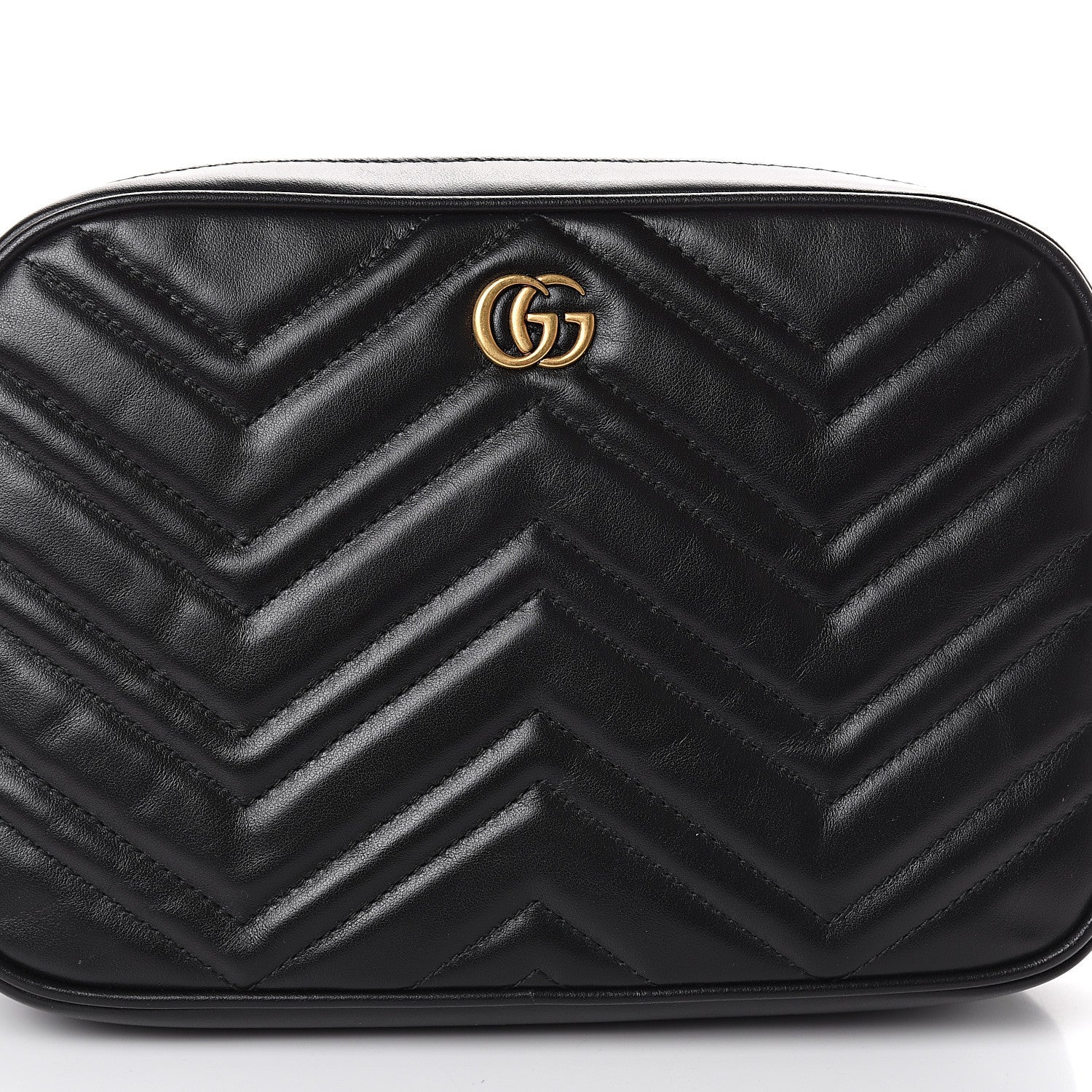 Gucci Calfskin Matelasse Mens GG Marmont Belt Bag 90 36 Black 6 of 8