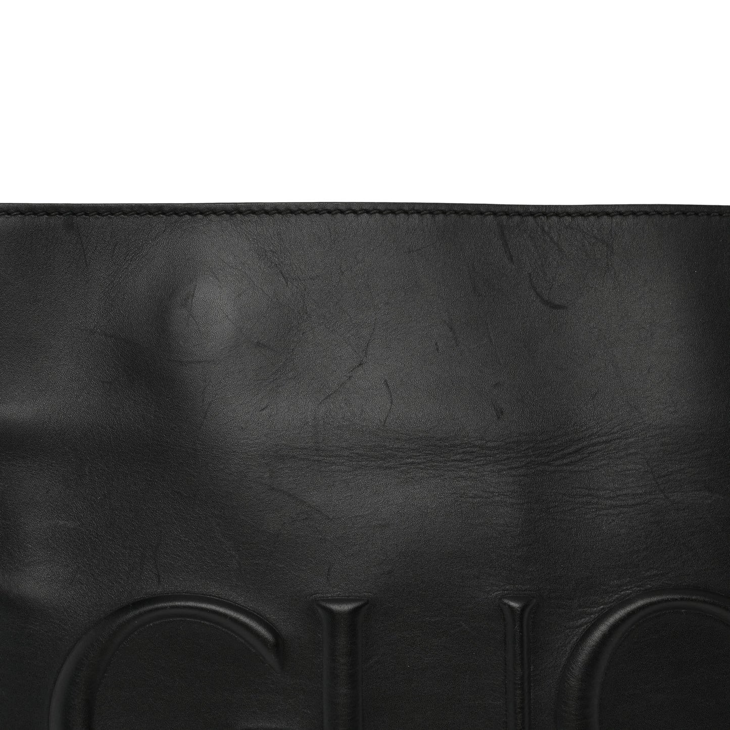 Calfskin Embossed XL Clutch Black