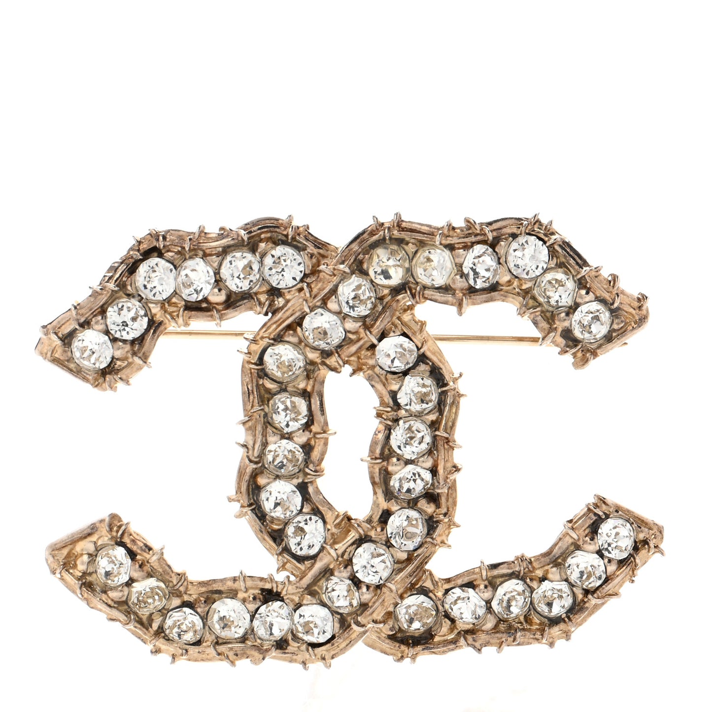 Crystal CC Camellia Express Brooch Gold Gold