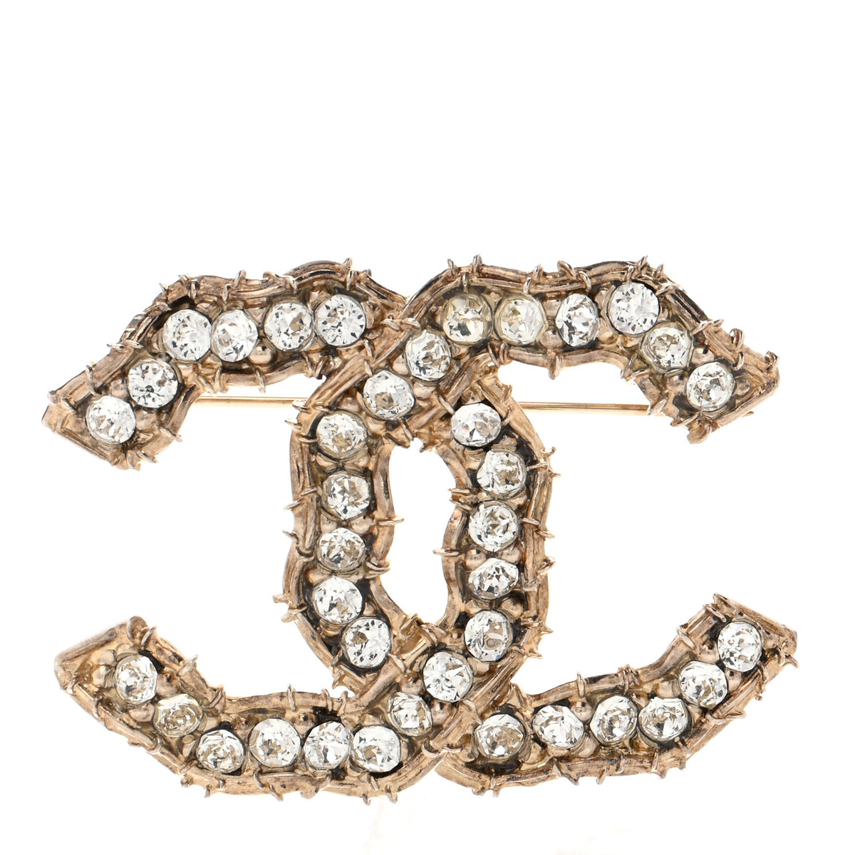 Chanel Crystal CC Camellia Express Brooch Gold Gold 1 of 5